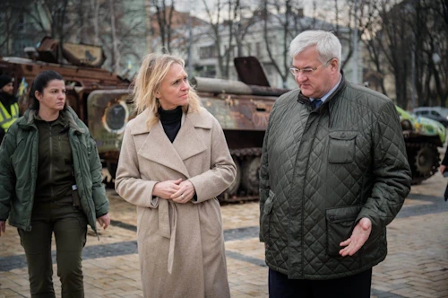 Þorgerður Katrín Gunnarsdóttir utanríkisráðherra og Andrii Sybiha utanríkisráðherra Úkraínu.