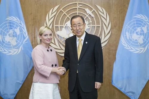 Lilja Alfreðsdóttir og Ban Ki-moon.