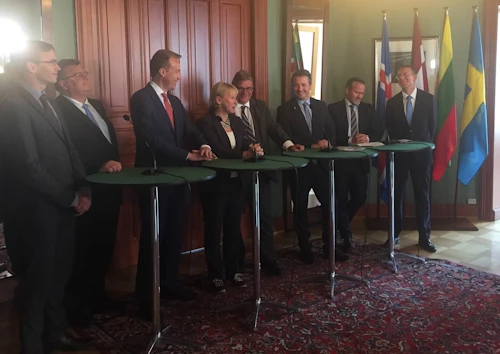 Utanríkisráðherrar Norðurlandanna og Eystrasaltsríkjanna á blaðamannafundi