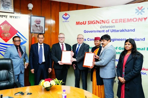 MoU has been signed between Icelandic company Verkis Consulting Engineers and the Government of Uttarakhand on 17th January 2025 to explore and develop Geothermal Energy in the region. The agreement was signed in the presence of Honourable Chief Minister Mr. Pushkar Singh Dhami and Ambassador of Iceland H.E. Mr. Benedikt Hoeskuldsson in Dehradun.