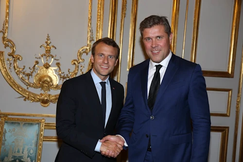 Bjarni Benediktsson, forsætisráðherra og Emmanuel Macron, forseti Frakklands
