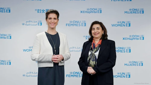Þórdís Kolbrún og Sima Sami Bahous, framkvæmdastjóri UN Women.