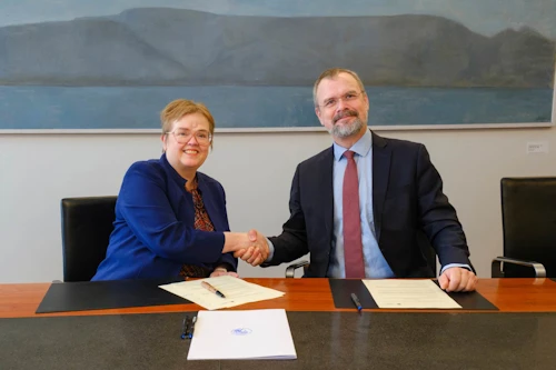 Silja Bára Ómarsdóttir rektor Háskóla Íslands og Daði Már Kristófersson, fjármála- og efnahagsráðherra.