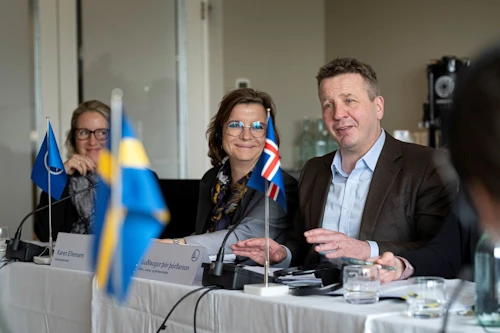 Karen Ellemann framkvæmdastjóri Norrænu ráðherranefndarinnar og Guðlaugur Þór Þórðarson, umhverfis-, orku- og loftslagsráðherra.