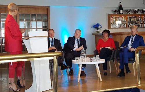 Frá norræna fundinum í Helsinki: f.v. Baba Lybeck, fundarstjóri, Ketil Solvik-Olsen, Sigurður Ingi Jóhannsson, Anne Berner og Ola Nordlander.