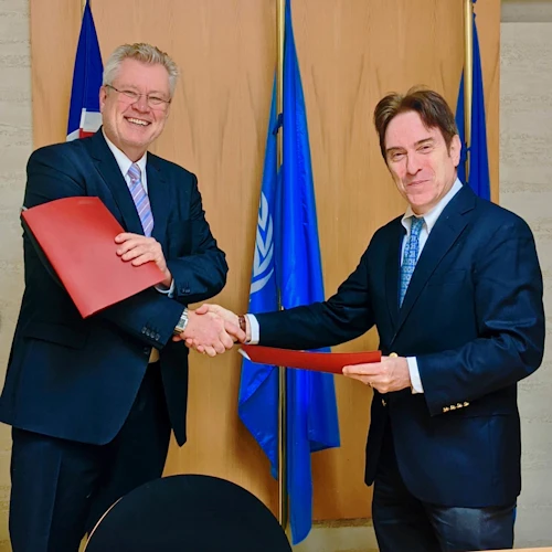 Pierre Moreau-Peron frá IFAD og Stefán Jón Hafstein sendiherra við SÞ stofnanir í Róm. 