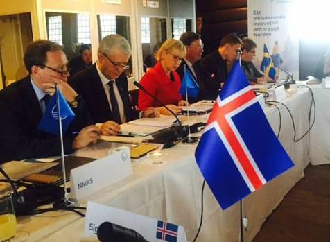 Frá fundi samstarfsráðherra Norðurlandanna í Stokkhólmi.
