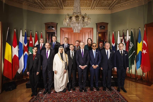 Utanríkisráðherrar Norðurlandanna, Benelúx-ríkja, Sádi-Arabíu, Jórdaníu, heimastjórnar Palestínu, Katars og Tyrklands.