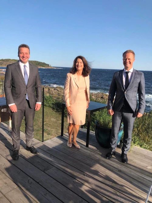 Guðlaugur Þór Þórðarson ásamt Ann Linde, utanríkisráðherra Svíþjóðar, og Jeppe Kofod, utanríkisráðherra Danmerkur