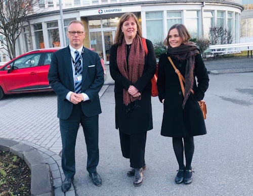 Páll Matthíasson, forstjóri Landspítala, Svandís Svavarsdóttir, heilbrigðisráðherra, og Katrín Jakobsdóttir, forsætisráðherra 