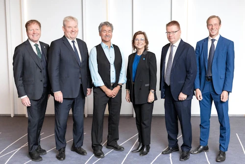 Sigbjørn Gjelsvik, Sigurður Ingi Jóhannsson, Mati Frederiksen, Karen Ellemann, Timo Jaatinen og Mikkel Sune Smith á norrænum ráðherrafundi um húsnæðis- og mannvirkjamál