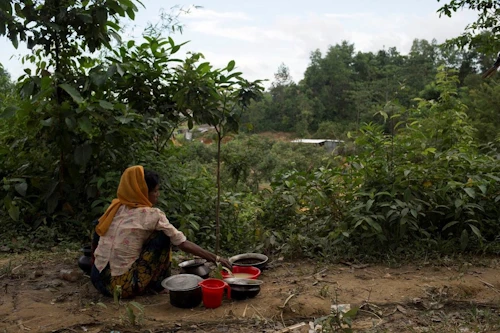 Róhingja flóttakona í Bangladess. Ljósmynd: Rauði krossinn.