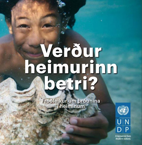 Forsíða kennslubókarinnar: Verður heimurinn betri?