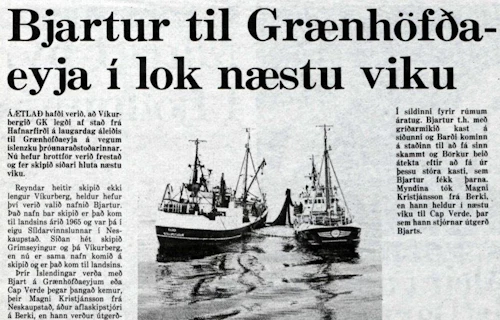 Frétt úr Morgunblaðinu apríl 1980.