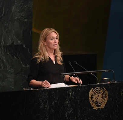 Þorgerður Katrín Gunnarsdóttir flytur ræðu á hafráðstefnu Sameinuðu þjóðanna