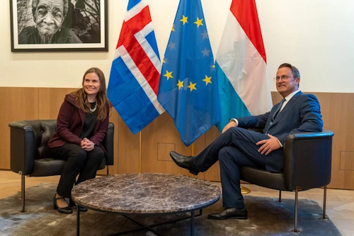 Katrín Jakobsdóttir forsætisráðherra og Xavier Bettel, forsætisráðherra Lúxemborgar.