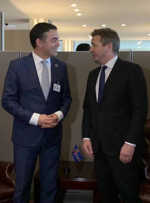 Guðlaugur Þór ásamt Nikola Dimitrov, utanríkisráðherra Norður-Makedóníu