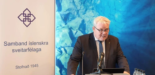 Sigurður Ingi Jóhannsson, samgöngu- og sveitarstjórnarráðherra, flutti ávarp á fjármálaráðstefnu sveitarfélaga.