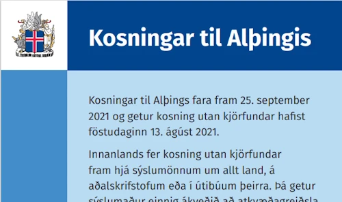 Auglýsing um kosningar