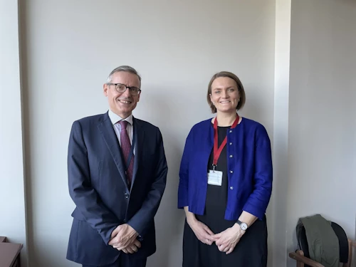 Mr Jean-Yves Le Saux, Director of the UNESCO Bureau of Strategic Planning, and Ms Nína Björk Jónsdóttir, Director General of GRÓ