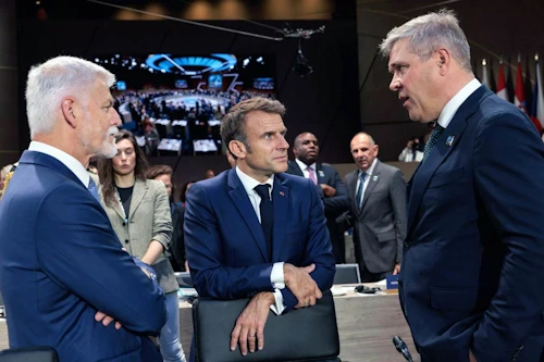 Forsætisráðherra ásamt Emmanuel Macron Frakklandsforseta og Petr Pavel Tékklandsforseta á nýafstöðnum leiðtogafundi NATO í Washington