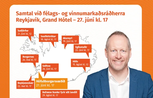 Fundurinn á höfuðborgarsvæðinu fer fram á Grand hótel í dag kl. 17:00 og er opinn öllum.