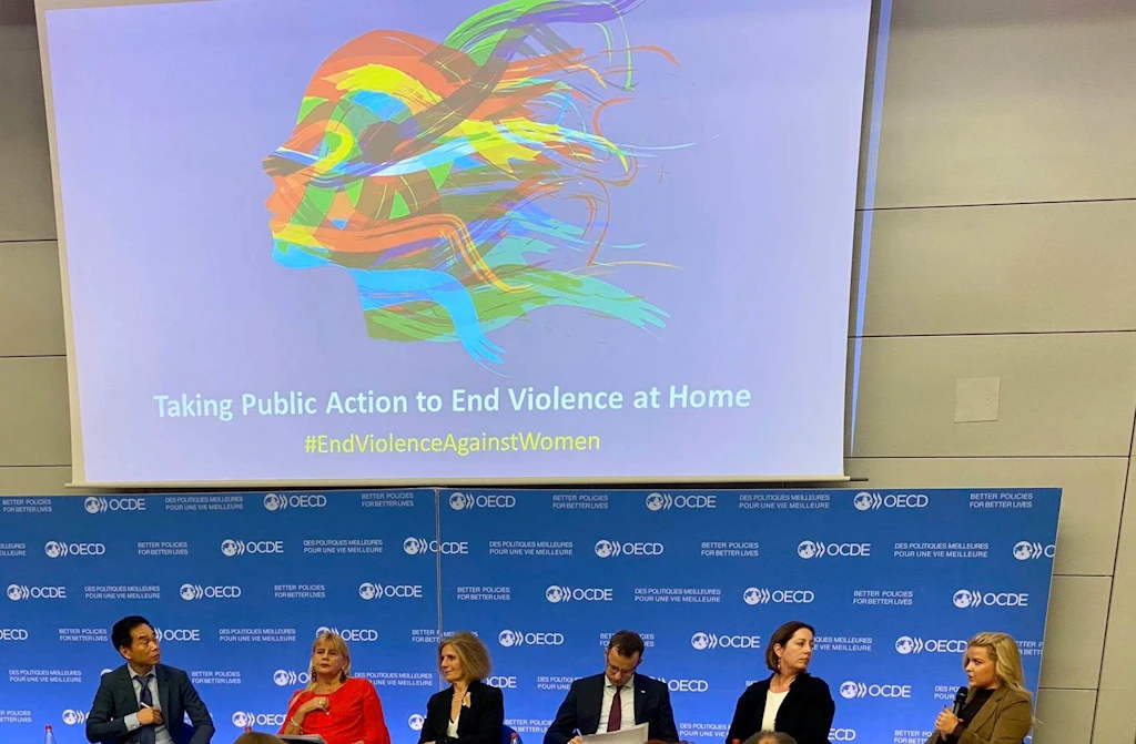 Áslaug Arna Sigurbjörnsdóttir, dómsmálaráðherra, tók þátt í pallborðsumræðum á ráðstefnu OECD í vikunni