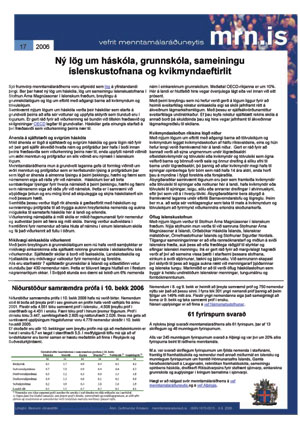 Vefrit menntamálaráðuneytis, 17. tbl. 2006