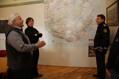 Í stjórnstöð Almannavarna á Hellu. Í stjórnstöð Almannavarna á Hellu.